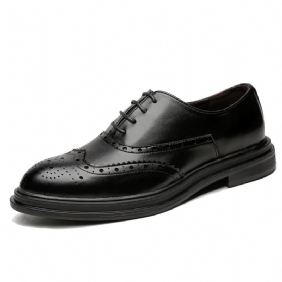 Lente Brogue Schoenen Herenschoenen Trend Casual Business Dress Heren Spitse Neus Zwarte Trouwschoenen