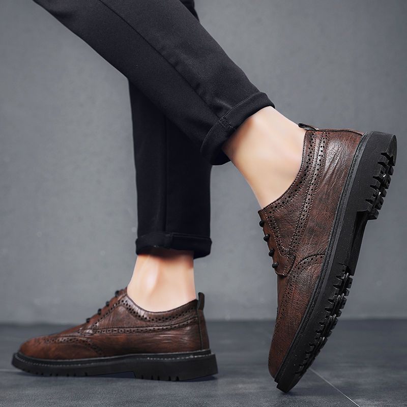 Nieuwe Herenschoenen Martin Schoenen Heren Brogue Trendy Casual Geklede