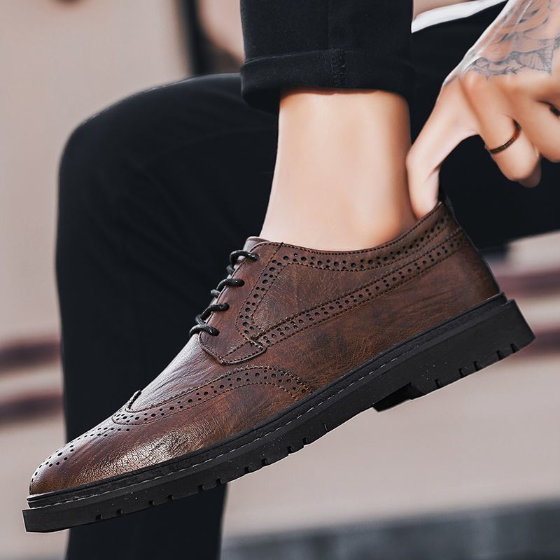 Nieuwe Herenschoenen Martin Schoenen Heren Brogue Trendy Casual Geklede