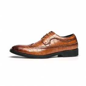 Nieuwe Mannen Plus Size Formele Kleding Schoenen Mode Retro Brogue Geruite Stiksels Lace Up Spitse Neus