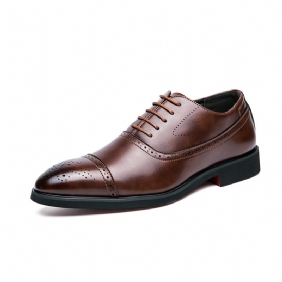 Plus Size Business Casual Oxford Schoenen Heren Zwarte Geklede Mode Brogues Gesneden Trouwschoenen