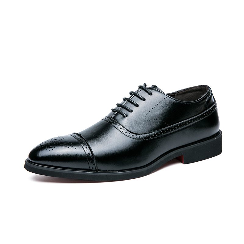 Plus Size Business Casual Oxford Schoenen Heren Zwarte Geklede Mode Brogues Gesneden Trouwschoenen