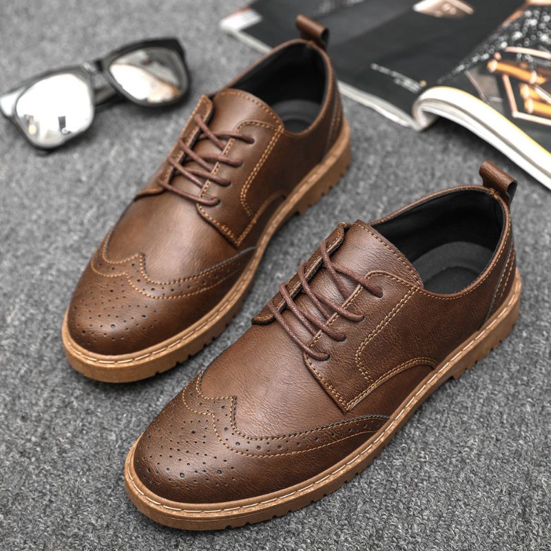 Vrijetijdsschoenen Heren Lente Nieuwe Brogue Schoenen Herenschoenen Retro Sneakers Trend Tooling