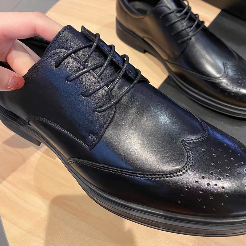 Zakelijke Formele Kledingschoenen Heren Casual Platte Schoenen Brogue Beste Man Bruidegom Werk