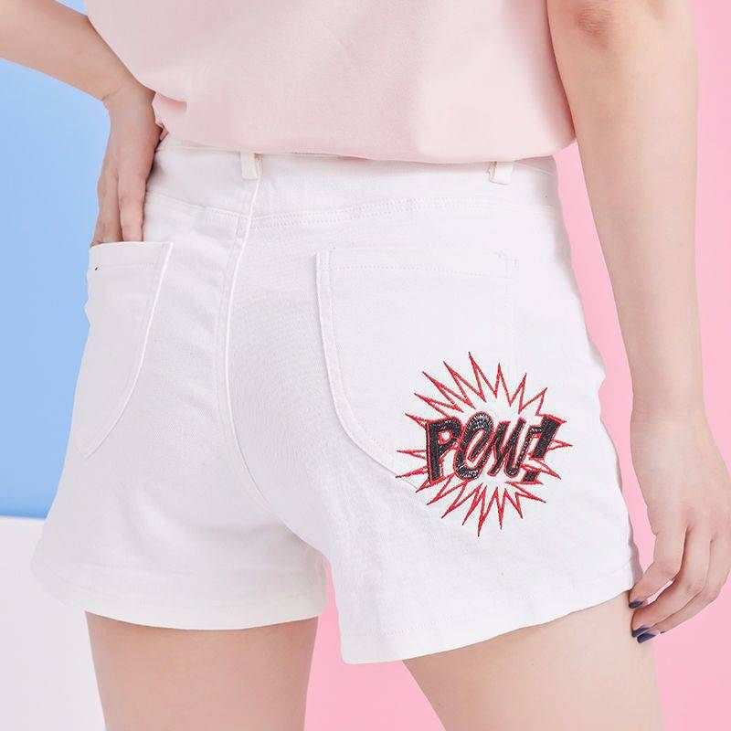 2024 Lente En Zomer Nieuwe Button-down Hoge Taille Denim Shorts Dames Wijde Pijpen Broek Slim-fit Elastische A-lijn Hotpants