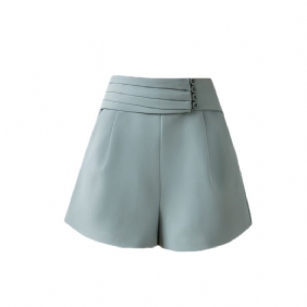 2024 Lente- En Zomershort Vrouwelijke Knooppak Shorts Buitenlandse Stijl Casual Broek Hoge Taille Wijde Pijpen