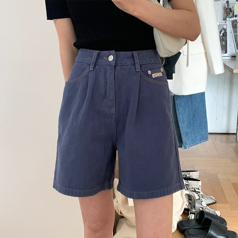 2024 Zomer A-lijn Jeans Dames Hoge Taille Rechte Wijde Pijpen Shorts