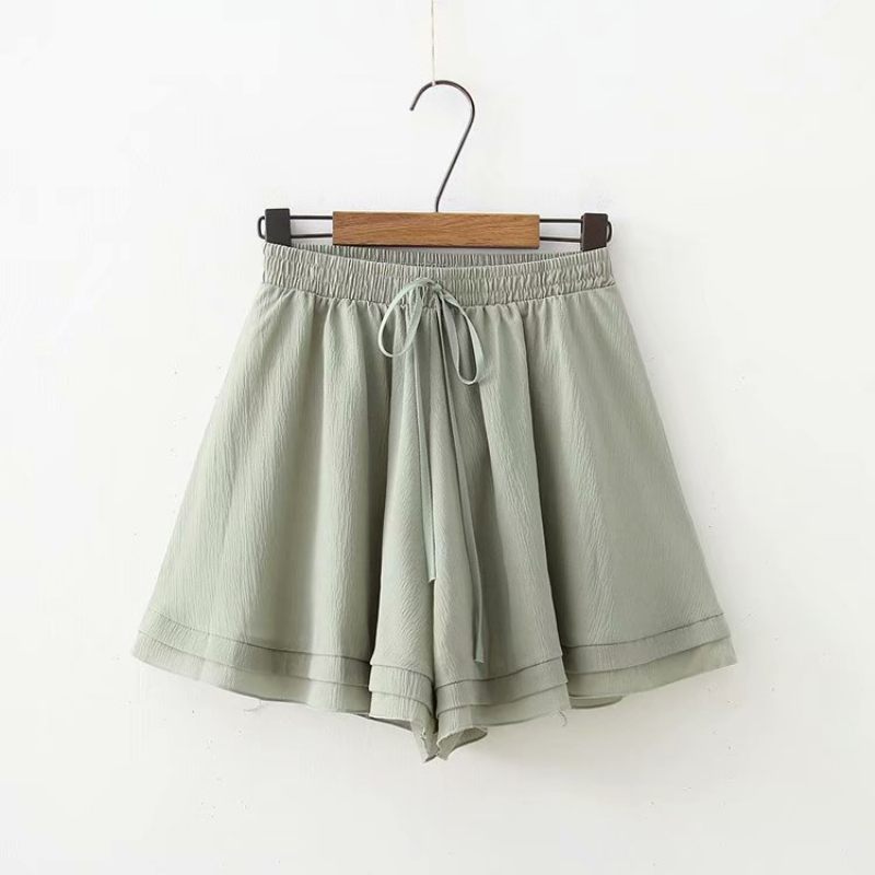 Chiffon Rok Rok Dames Hoge Taille Frisse Ruches Losse Wijde Pijpen