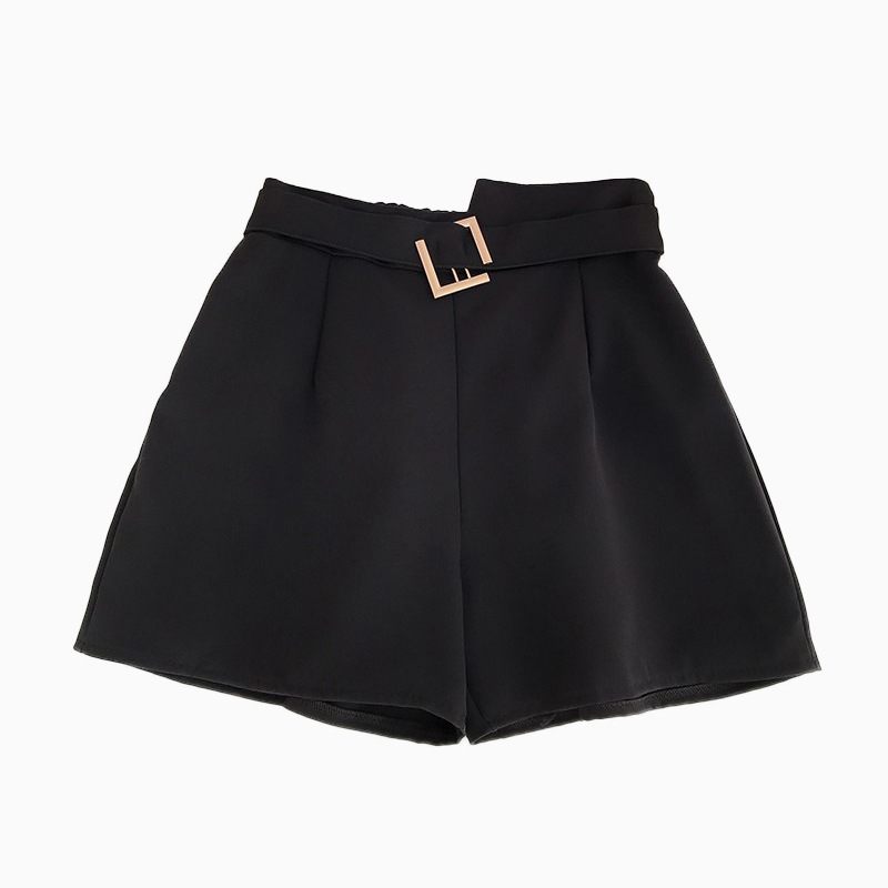 Chiffon Wijde Pijpen Shorts Dames Hoge Taille Casual Recht