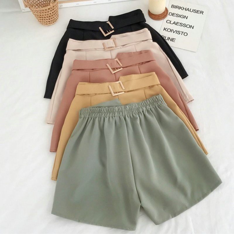 Chiffon Wijde Pijpen Shorts Dames Hoge Taille Casual Recht