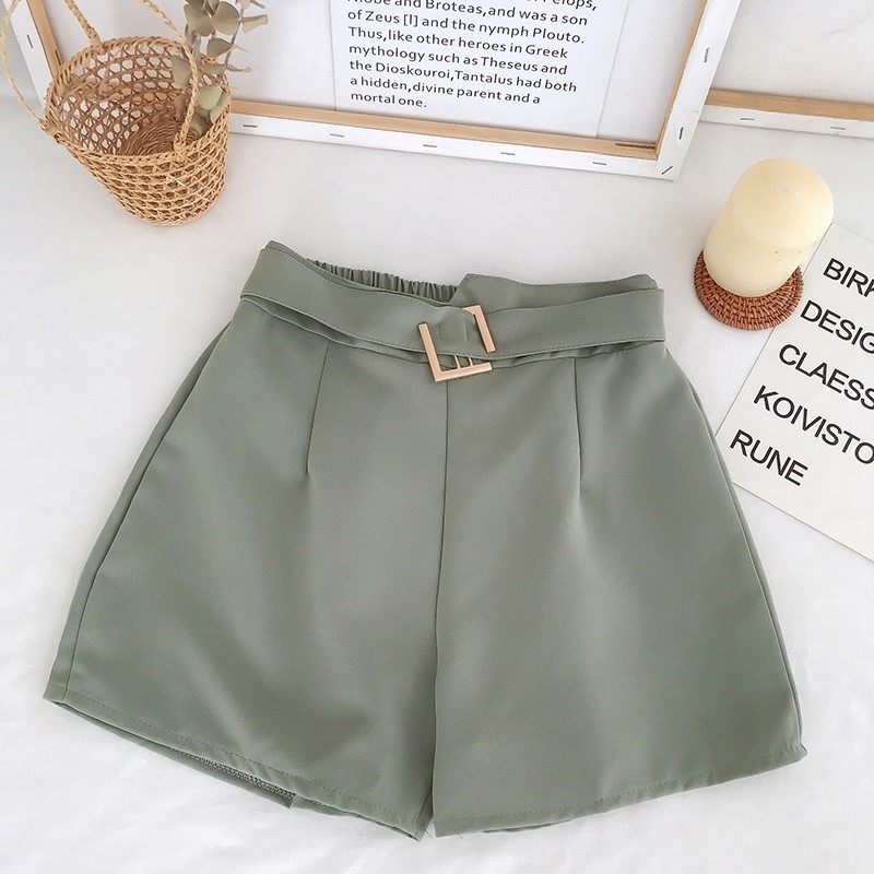 Chiffon Wijde Pijpen Shorts Dames Hoge Taille Casual Recht