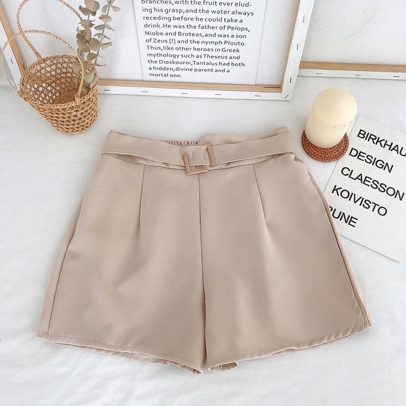 Chiffon Wijde Pijpen Shorts Dames Hoge Taille Casual Recht