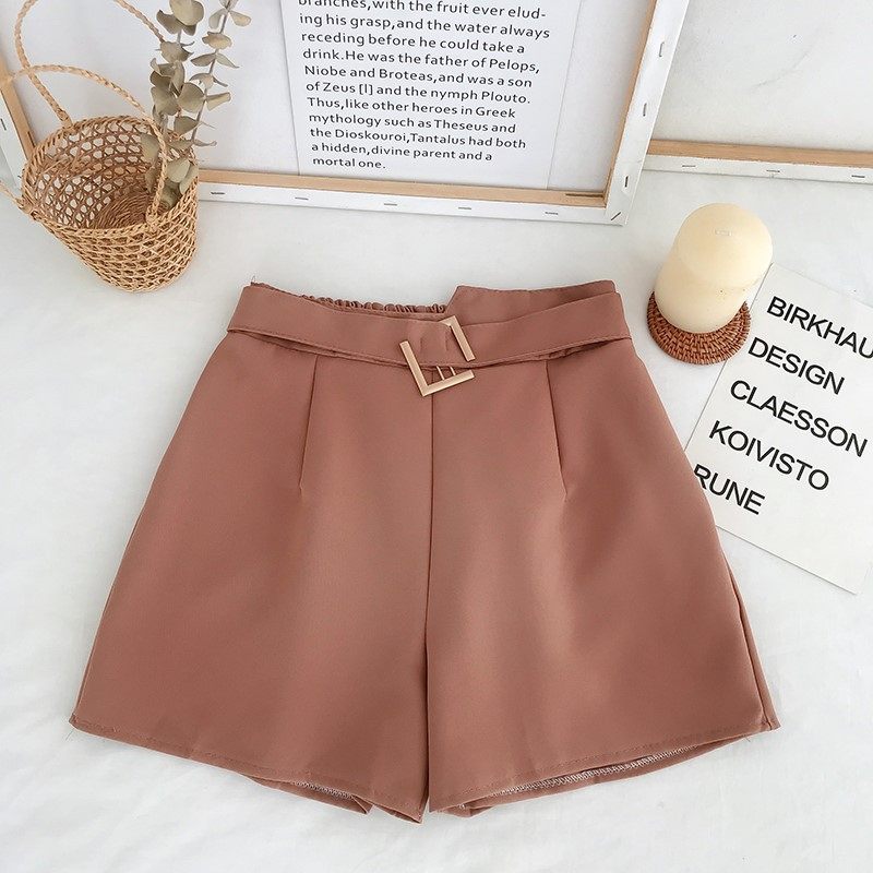 Chiffon Wijde Pijpen Shorts Dames Hoge Taille Casual Recht