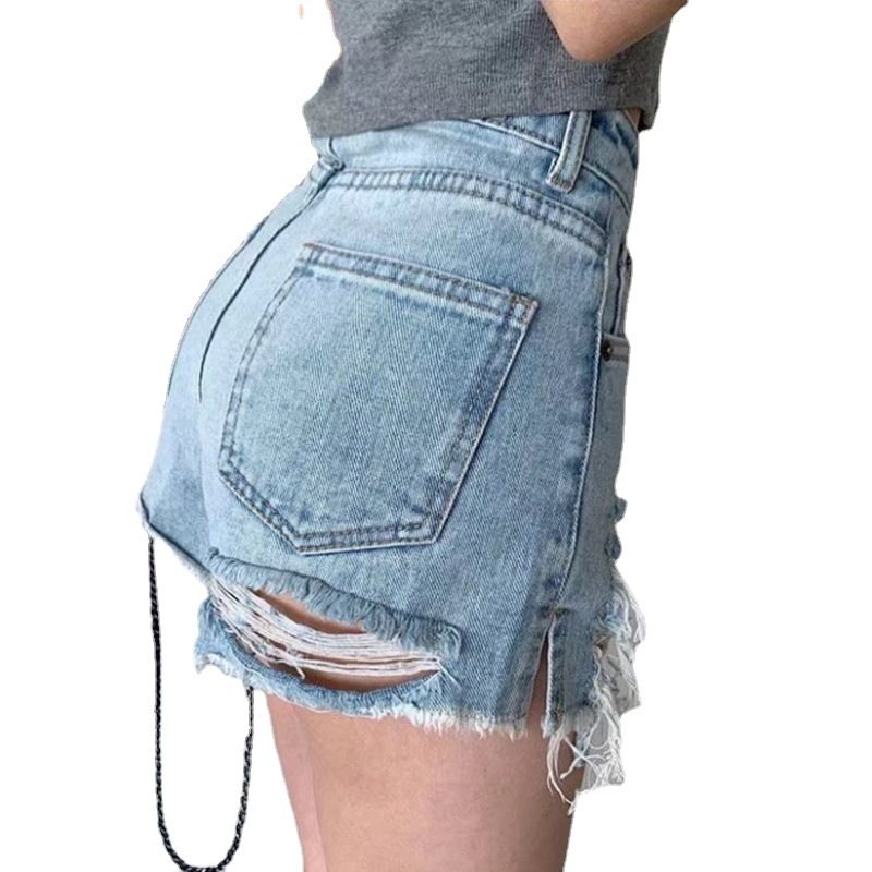 Dames Denim Shorts Dun Gedeelte Hoge Taille Trendy