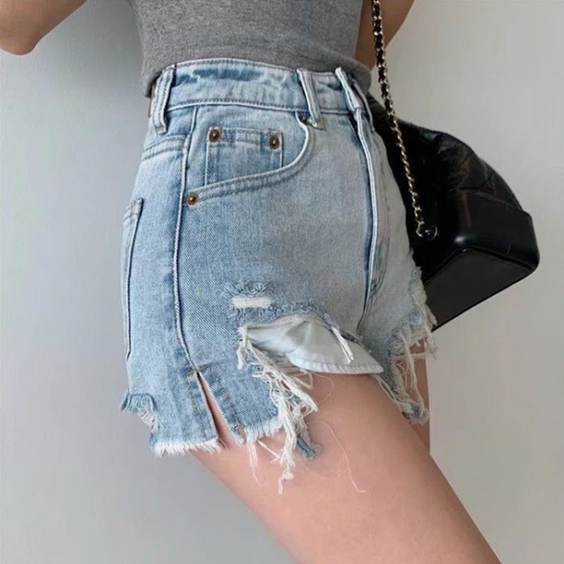 Dames Denim Shorts Dun Gedeelte Hoge Taille Trendy