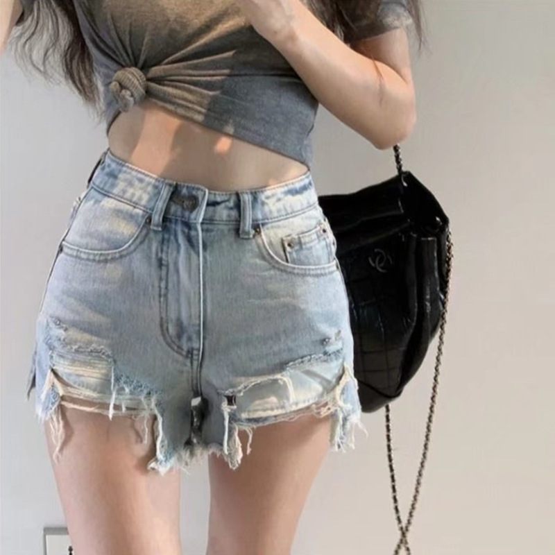 Dames Denim Shorts Dun Gedeelte Hoge Taille Trendy