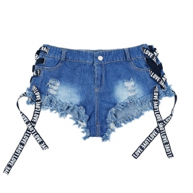 Dames Denim Shorts Hoge Taille Gescheurd Sexy Zomer