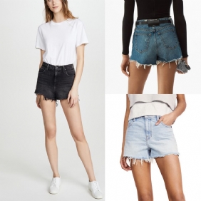 Dames Denim Shorts Hoge Taille Losse Wijde Pijpen