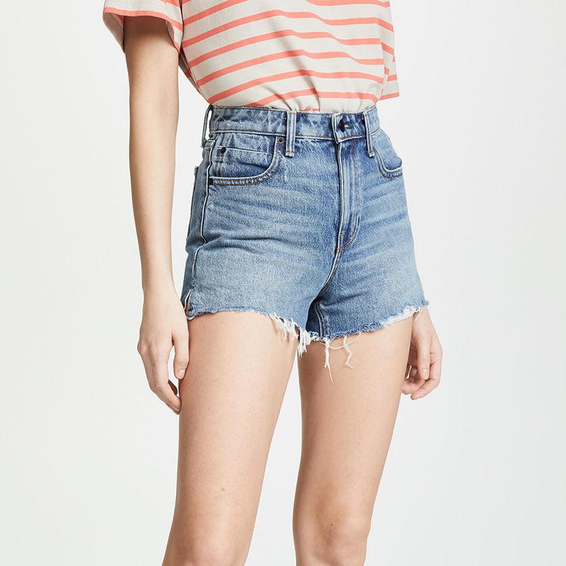 Dames Denim Shorts Hoge Taille Losse Wijde Pijpen