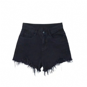 Dames Denim Shorts Hoge Taille Losse Wijde Pijpen Trend