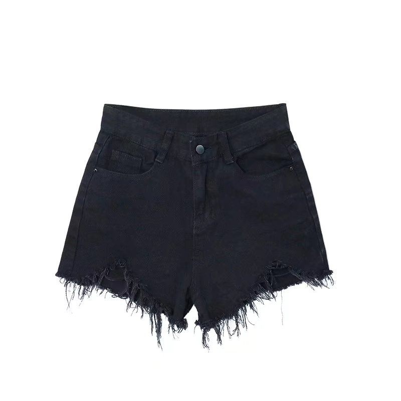 Dames Denim Shorts Hoge Taille Losse Wijde Pijpen Trend