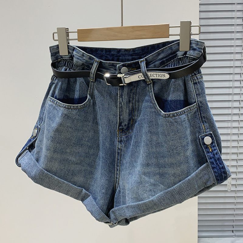 Dames Denim Shorts Hoge Taille Zomer Jurk Zoom