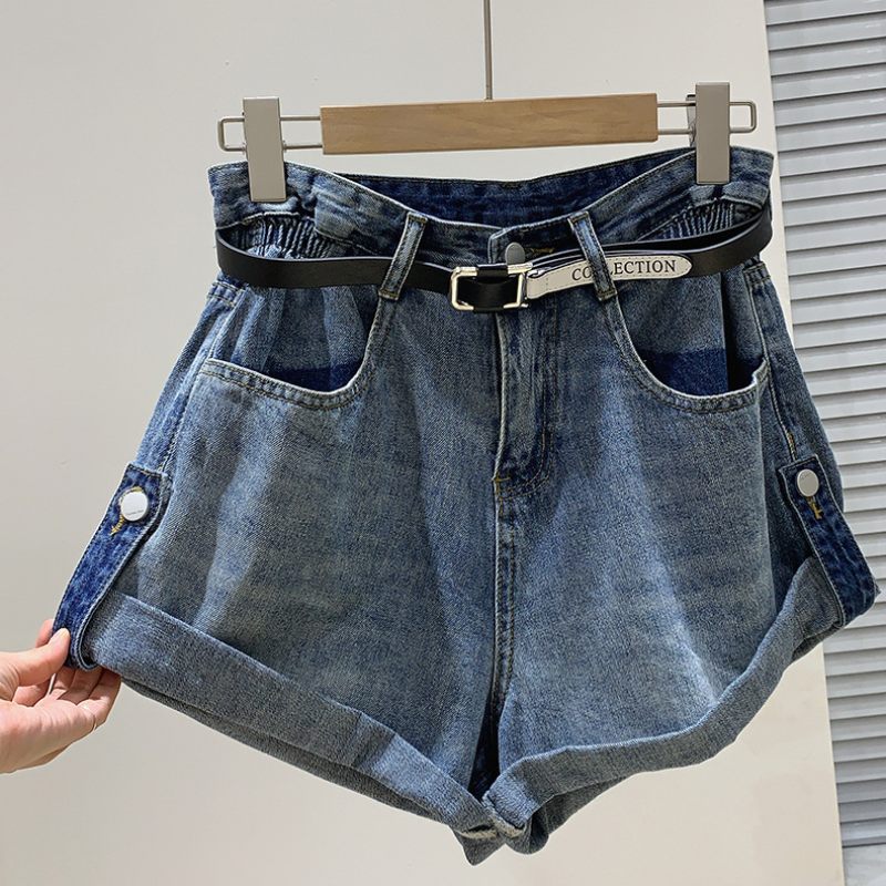 Dames Denim Shorts Hoge Taille Zomer Jurk Zoom