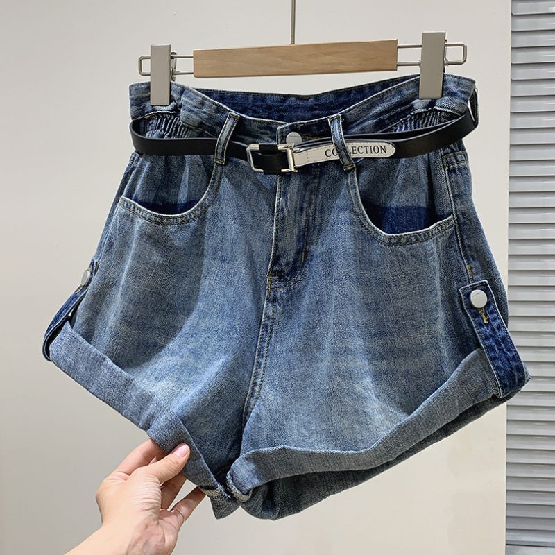 Dames Denim Shorts Hoge Taille Zomer Jurk Zoom