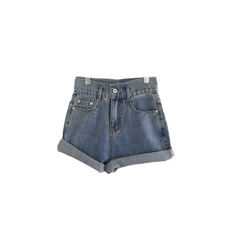 Dames Denim Shorts Kwasten Geboeid Hoge Taille