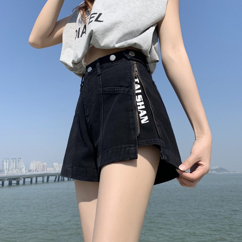 Dames Denim Shorts Losse Wijde Pijpen Hoge Taille Modetrend