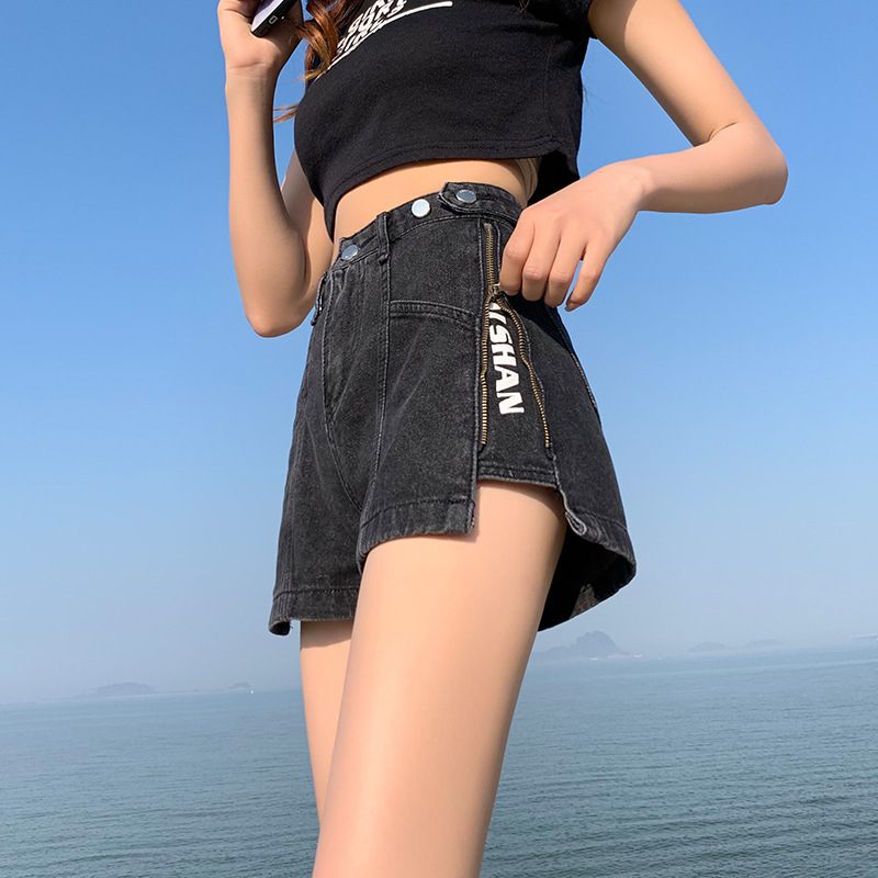 Dames Denim Shorts Losse Wijde Pijpen Hoge Taille Modetrend