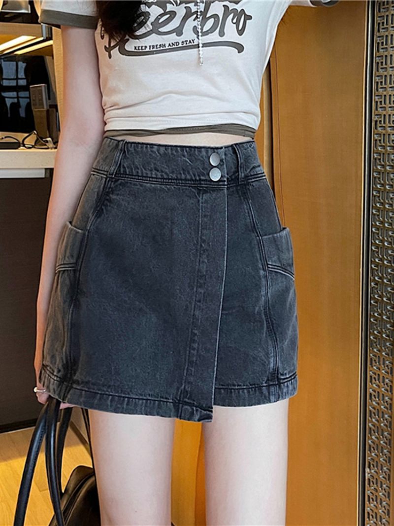 Dames Denim Shorts New High Waist Chic