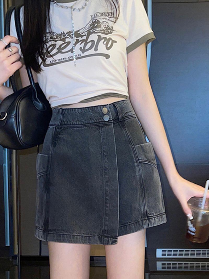 Dames Denim Shorts New High Waist Chic