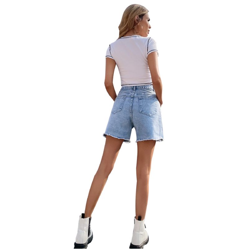 Dames Denim Shorts Trendy Losse Casual Hoge Taille