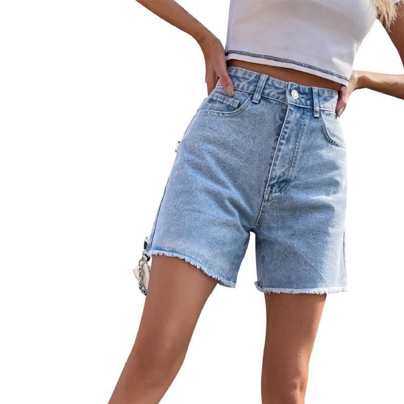 Dames Denim Shorts Trendy Losse Casual Hoge Taille