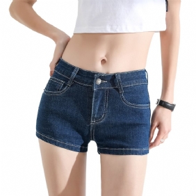 Dames Low Rise Jeans Stretch Lichte Shorts Slim Fit Hotpants