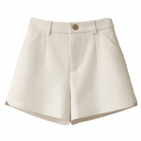 Dames Shorts Hoge Taille Wijde Pijpen Zwart Dun Casual