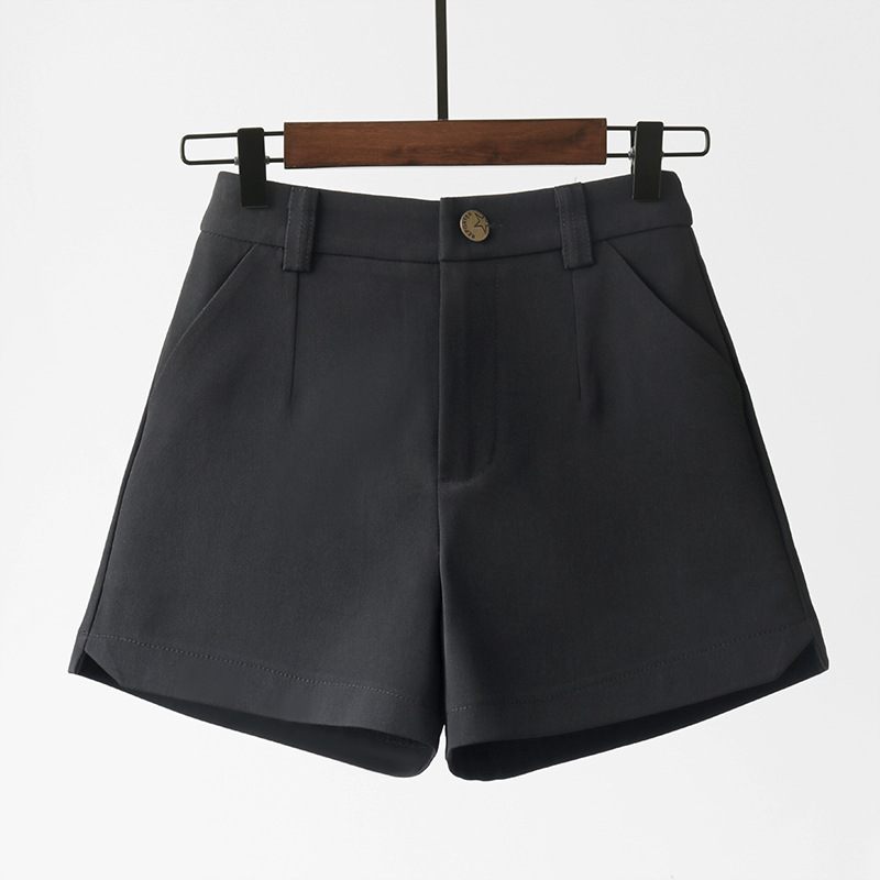 Dames Shorts Hoge Taille Wijde Pijpen Zwart Dun Casual