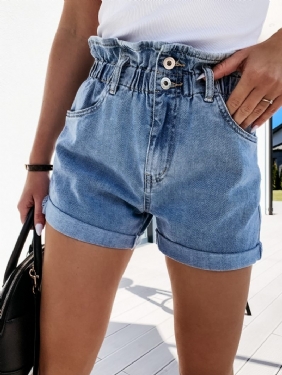 Damesjeans Casual Rechte Hoge Taille Shorts