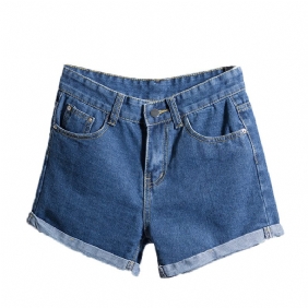 Damesjeans Opgerolde Casual Hoge Taille Shorts