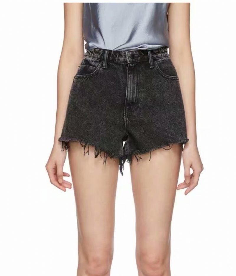 Damesshort High Waist Raw Edge Denim