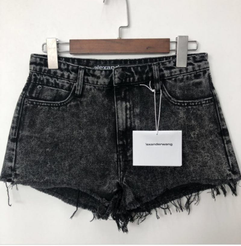 Damesshort High Waist Raw Edge Denim