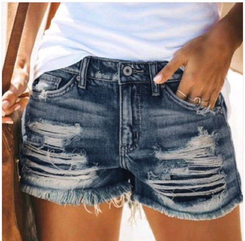 Damesshort Temperament High Waist Blauw Donker