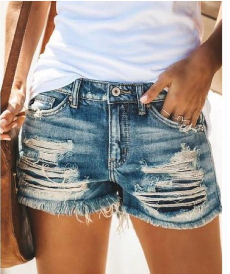 Damesshort Temperament High Waist Blauw Donker