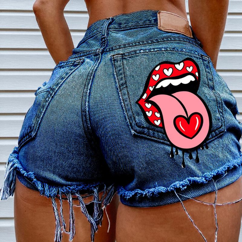 Denim Shorts Dames Gescheurde Mode Vier Seizoenen Straat