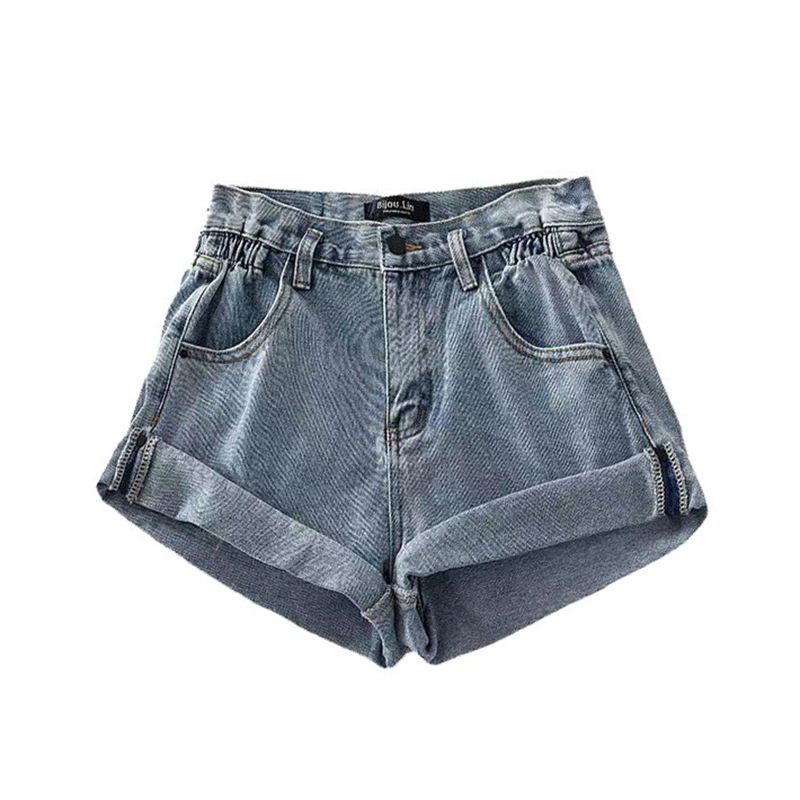 Hoge Taille Dames Denim Shorts Losse Wijde Pijpen Casual