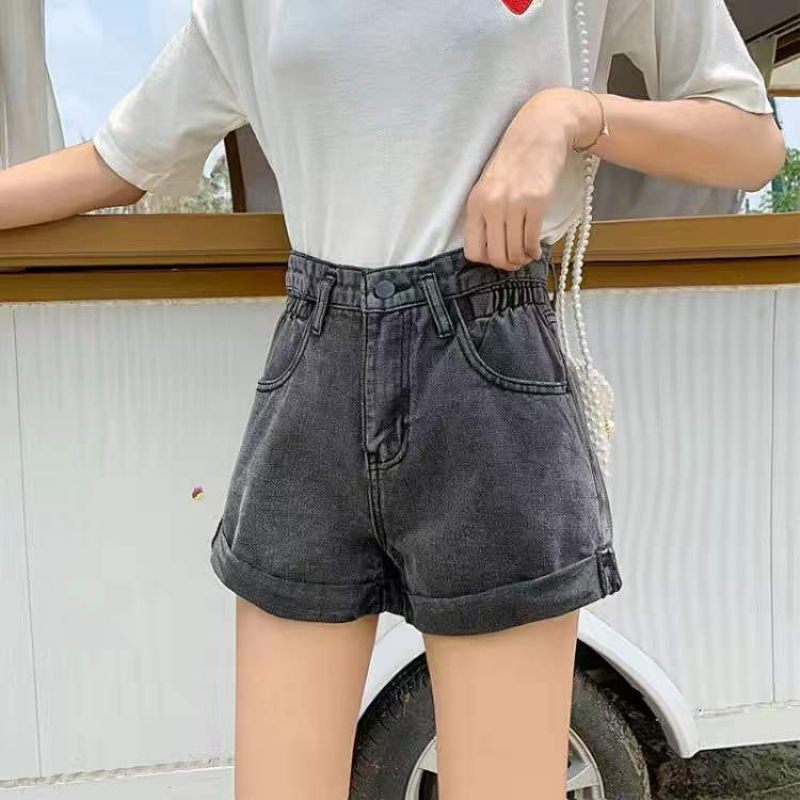 Hoge Taille Dames Denim Shorts Losse Wijde Pijpen Casual