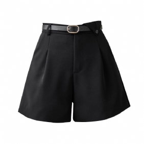 Temperament Damesshort Met Hoge Taille En Wijde Pijpen