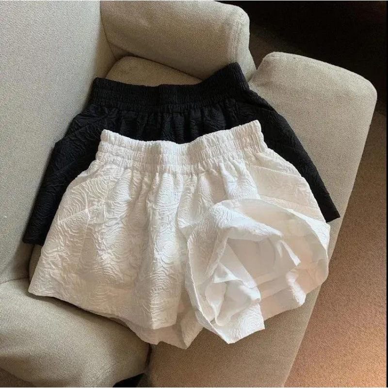 Witte Casual Broek Dames Shorts Hoge Taille Wijde Pijpen Los Recht