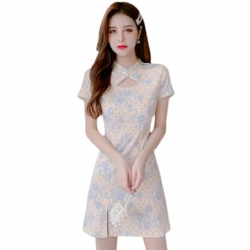 Cheongsam Jurk Chiffon Bloemenjurk Voor Dames